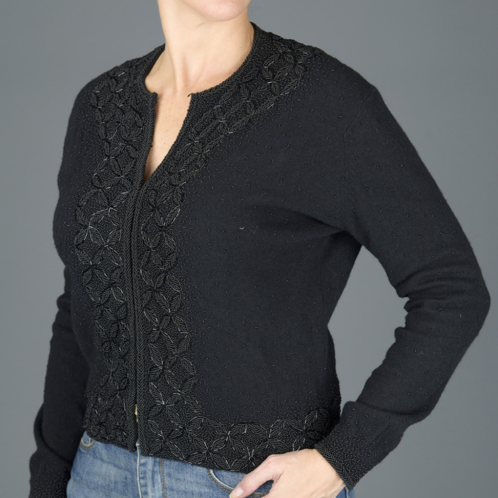 Bugle Bead Angora & lambs Wools Sweater